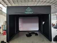 Tente de simulation de golf gonflable mobile pour l'entraînement complet du swing de golf