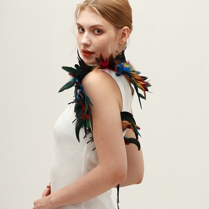 Pabrik Tiongkok syal bulu desain modis syal wanita dewasa Halloween kostum bola aksesoris Cosplay Set kostum - Product Image 5