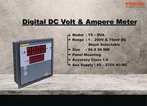 Voltmètre numérique YOKINS Y9-DVA, 1-100VDC, shunt 75mV, 45-270V AC/DC, compteur à montage sur panneau 96x96mm - Product Image 5