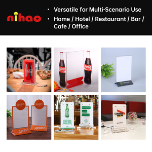 Exhibidor de Menú de Mesa LED Acrílico Personalizado <span class=keywords><strong>NIHAO</strong></span> para Restaurantes y Hoteles en Interiores - Product Image 5