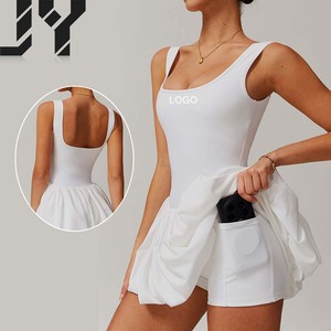 2025 vendita calda più recente popolare <span class=keywords><strong>attrezzatura</strong></span> <span class=keywords><strong>da</strong></span> Tennis un pezzo tute senza schienale tuta sportiva Fitness allenamento <span class=keywords><strong>palestra</strong></span> tuta donna - Product Image 1