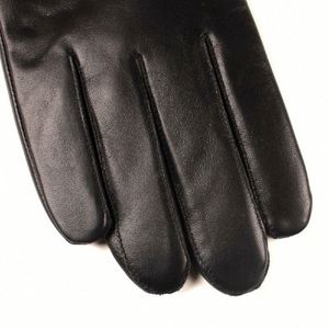 Gants d'hiver pour hommes en cuir de mouton noir, écran tactile, chauds - Product Image 3