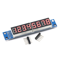 JIAQISHENG MAX7219 LED Dot Matrix 8-Digit Modul Kontrol Tampilan Tabung Digital 3.3V/5V Driver Serial Mikrokontroler 7-Segmen