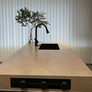 Centro cucina personalizzato gratuito isole sinterizzato mobili in pietra moderna intelligente armadio da cucina <span class=keywords><strong>isola</strong></span> con cerniera in metallo porta in legno - Product Image 3