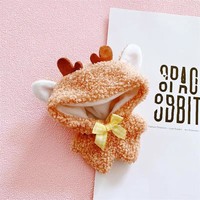 10cm poupée vêtements robe avec nœud chapeaux Mini vêtements en peluche combinaison costumes pour poupées en peluche jouets accessoires I