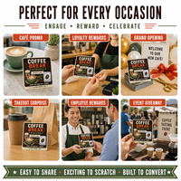 Etiquetas de Rascar Impresas a Todo Color Personalizadas para Cafeterías, Etiquetas de Recompensa para Programas de Fidelización, Promociones de Ventas y Regalos