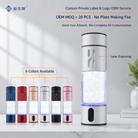 Bouteille d'eau portable en acier inoxydable de 320 ml, riche en hydrogène, haute concentration, avec batterie USB, pour la maison, la voiture, le camping-car et l'extérieur