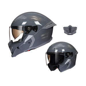 Casque modulaire rétro certifié Security 3C DOT, convertible intégral et trois-quarts, pour la conduite à moto - Product Image 3