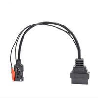 Conector de Cable Hembra OBD2 de 16 Pines con 3 Pines y 2 Clips para Adaptador de Diagnóstico de Automóviles Fiat