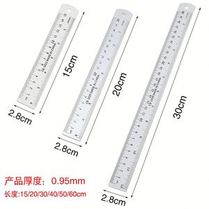 Regla Recta de Aluminio de 15 cm con Tabla de Conversión, Herramienta Metálica - Product Image 3