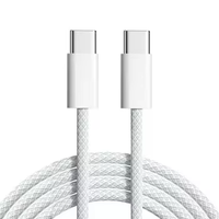 Câble de Charge Tressé 1M 60W Type C vers C pour Apple, Câble de Données à Charge Rapide pour iPhone 15 16, Câble USB C
