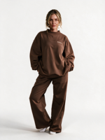 Sweat-shirt en coton tricoté doux de qualité supérieure pour femmes, col montant, avec broderie 3D imprimée, hauts décontractés d'hiver
