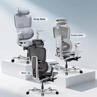Chaise de bureau ultra ergonomique Wesure avec dossier en maille, confortable pour de longues heures, soutien lombaire, appui-tête 4D, base en alliage d'aluminium à 5 branches
