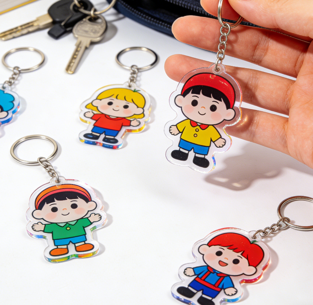 Custom Acrylic Keychain Personalized Cartoon Design Smooth Bag Charm Perfect Gift for Friends Family and Holiday Souvenirs