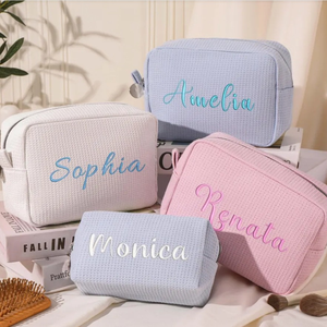 Pochette cosmétique brodée personnalisée, trousse de maquillage à fermeture éclair, trousse de toilette de voyage, cadeau - Product Image 2
