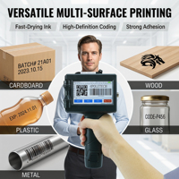 Imprimante jet d'encre portable 25,4 mm à prix abordable pour le marquage de dates, codes de lots et codes QR, idéale pour l'impression de logos sur boîtes et bouteilles