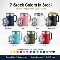 Mug à café isotherme en acier inoxydable personnalisé avec logo, 12 oz, double paroi, sous vide, pour le camping et les voyages, avec couvercle, vente en gros OEM