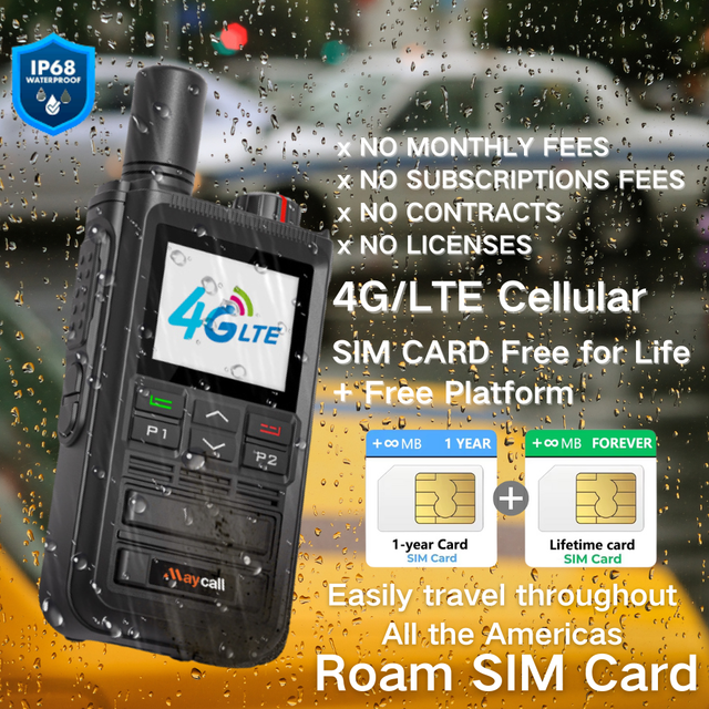 Compact 4G LTE Network POC for Radio Taxi Handheld Global PTT Cloudcard with Mini Linux 4G Walkie Talkie Over Cellular Sim Card