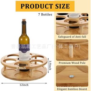 Rotatable bamboo spice rack, kitchen spice bottle storage rack, oil, salt, soy <b>sauce</b> and vinegar display rack, multi-layer - Product Image 5