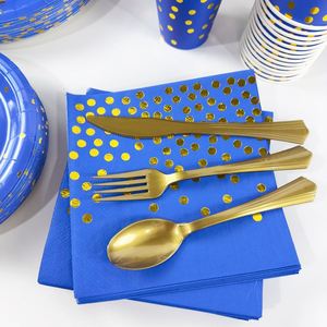 Juego de Platos, Vasos y Servilletas Desechables con Estampado Dorado X103, Vajilla para Fiestas, Artículos para Fiestas - Product Image 2