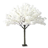 Weißer 8 Fuß Künstlicher Kirschblüten-Bonsai-Baum mit 10 Fuß Hohem Dekor und 5 Fuß Künstlichem Kirschblüten-Bonsai-Baum-Set