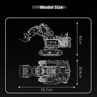 Serie de Ingeniería: Excavadora Eléctrica a Control Remoto, Modelo de Juguete Mecánico Tecnológico, de Alta Dificultad para Armar
