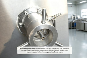 Machine à hacher la viande industrielle automatique commerciale personnalisable avec moteur et roulement en acier inoxydable 304 pour viande congelée et saucisses - Product Image 4