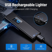 Briquet électronique plasma ultra-plat sans flamme, double allumage, coupe-vent, rechargeable par USB pour cigarettes