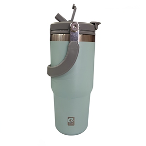Tazza da Viaggio Portatile in Acciaio Inox da 750ML, Design Minimalista, Isolata, con Manico, Confezione in Scatola Colorata - Product Image 1