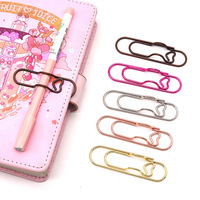 Clips de Papel Grandes en Forma de Corazón Rosa de 2.8 Pulgadas, Suministros de Oficina, Portalápices Metálico para Cuaderno