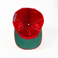 Gorra de Béisbol Baida Roja de Poliéster/Algodón con Bordado 3D de Diamantes de Imitación, Diseño Moderno, Unisex, Cierre de Hebilla de Una Sola Pieza