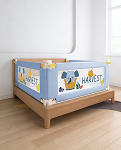 Barrière <span class=keywords><strong>de</strong></span> <span class=keywords><strong>lit</strong></span> pour tout-petit ElsaBaby 2,2 m bleue, pliable, barrière <span class=keywords><strong>de</strong></span> sécurité <span class=keywords><strong>de</strong></span> voyage pour 0 à 3 ans, panneau en maille, norme européenne, écologique - Product Image 1