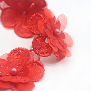 4.5cm Width Pearl Flower Beaded <strong>Embroidery</strong> DIY Accessories Sewing <strong>Material</strong> Just a Trim Bride Lace Trim Fabrics for Dresses - Product Image 4