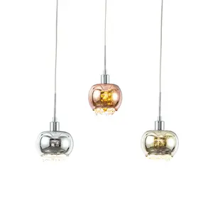 Ball Crystal Pendant Light Loft Lamp Kitchen Light Ceiling Chandelier Gold Mirror Glass Copper Silver Hang lamp
