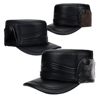 Cálido regalo de invierno estilo callejero común PU gorra de béisbol de cuero protección para los oídos hombres mayores regalo de Navidad de Acción de Gracias