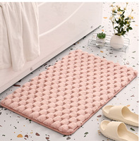 Tapis de douche de salle de bain en polyester géométrique moderne antidérapant à poils longs super absorbant l'eau antidérapant en nid d'abeille touffeté