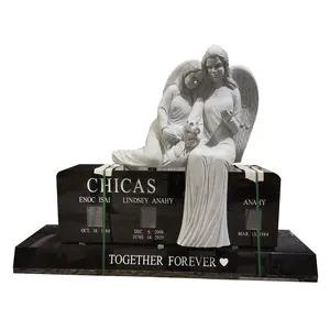 Grote Maat Grey Angels Aangepaste Graveren Usa Monument Headstones