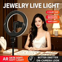 YM-Q10 Lampe annulaire de bureau 10 pouces 2700-6500K avec support télescopique pour ordinateur et kit d'éclairage vidéo