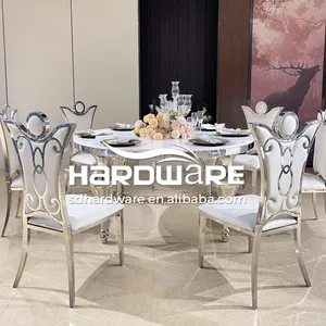 最高のデザインの宴会イベントパーティー用品ラウンドMDFメタルウェディングテーブル
