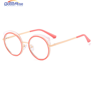 แว่นสายตาย้อนยุคกรอบกลมมาใหม่แว่นตาโลหะตาแมวป้องกันแสงสีฟ้า - Product Image 6