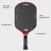 Raquette de pickleball Power Toray T700 en fibre de carbone pressée à chaud 16 mm, grain extra fin, 230 g, qualité tournoi, OEM, entraînement