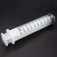 Fournisseur Fabricant : Seringue automatique en plastique transparente de 100 ml avec raccord Luer Lock, type de moulage par injection, œillet métallique pour machine