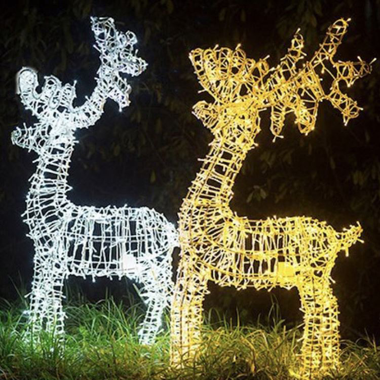 Holiday Decoration Outdoor Waterproof Large Christmas Reindeer Motif Light Custom 3D Decoration Reindeer Light