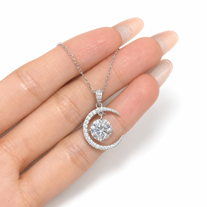 Collana con Pendente in Moissanite da 2 Carati, <span class=keywords><strong>Argento</strong></span> 925, Colore <span class=keywords><strong>D</strong></span>, VVS1, Anti-ossidazione, Gioiello Raffinato per Donne, Regalo per Vacanze Estive - Product Image 4