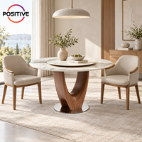 Table à manger ronde moderne en marbre, plateau en pierre de luxe, mobilier de salle à manger, projet hôtelier, directement de l'usine