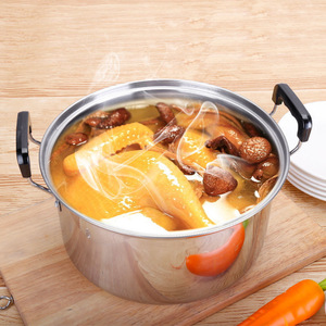 Olla de Sopa Americana de Acero Inoxidable 430, Antiadherente, Estilo Chino, Magnética, de Gran Capacidad, Multiusos, con Tapas sin Asa - Product Image 4