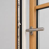 Fenêtre Moderne en Bois Revêtu d'Aluminium Arqué, Fenêtre à Volets Ouvrants en Forme de Soleil, Isolation Thermique, Double Vitrage Composé, Verre Trempé, Chambre, Villa 105