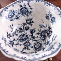 Assiettes de fruits en céramique vintage française européenne panier de luxe en porcelaine bleue et blanche décorative pour la maison ameublement de Table plateau haut