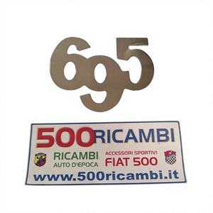 FIAT 500 D F L R SCRITTA ABARTH 695 GRANDE CROMATA <b>METAL</b> COFANO ANTERIORE CAR GRILLE <b>LETTERING</b> STICKERS - Product Image 1