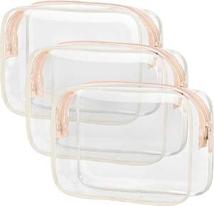 Bolsa de maquillaje transparente de PVC duradero fuerte promocional personalizado para embalaje cosmético - Product Image 1